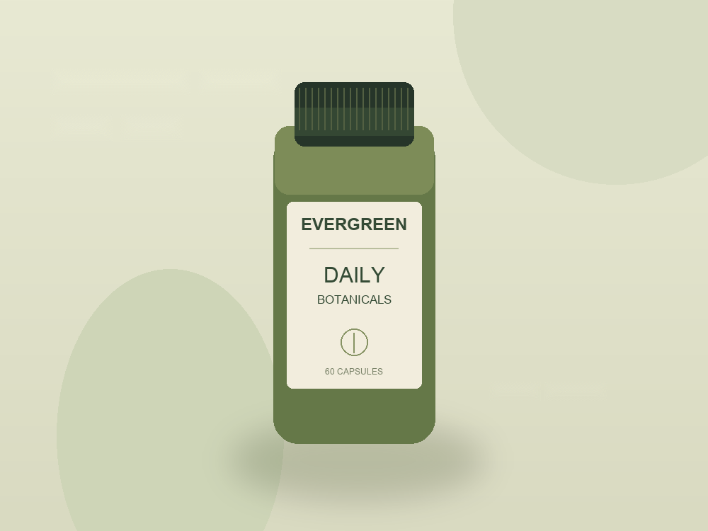 Evergreen botanical product illustration after promotional text has been repaired